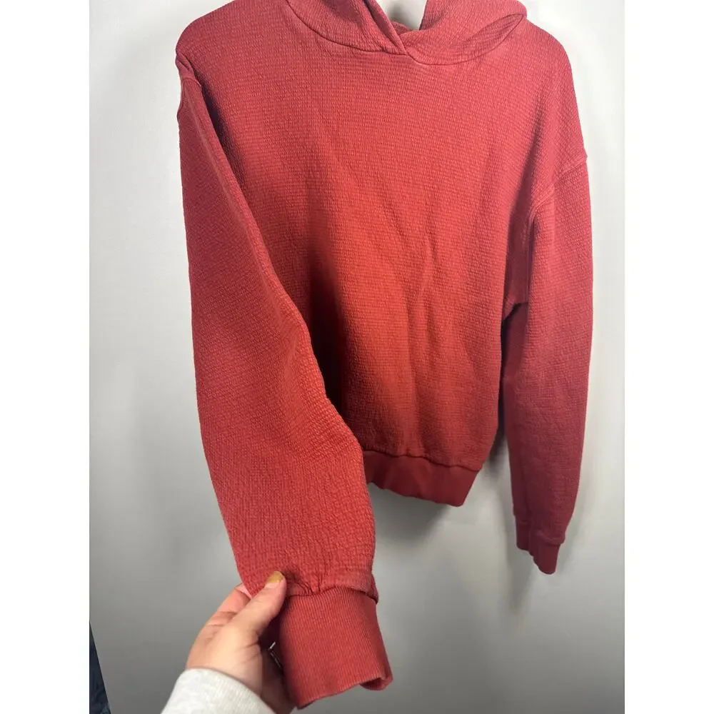 perfectwhitetee Azalia Waffle Hoodie in Red, Size Large - Picture 5 of 8